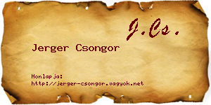 Jerger Csongor névjegykártya